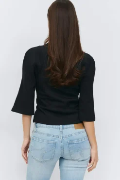 Gina Tricot Fitted top Svart Outlet