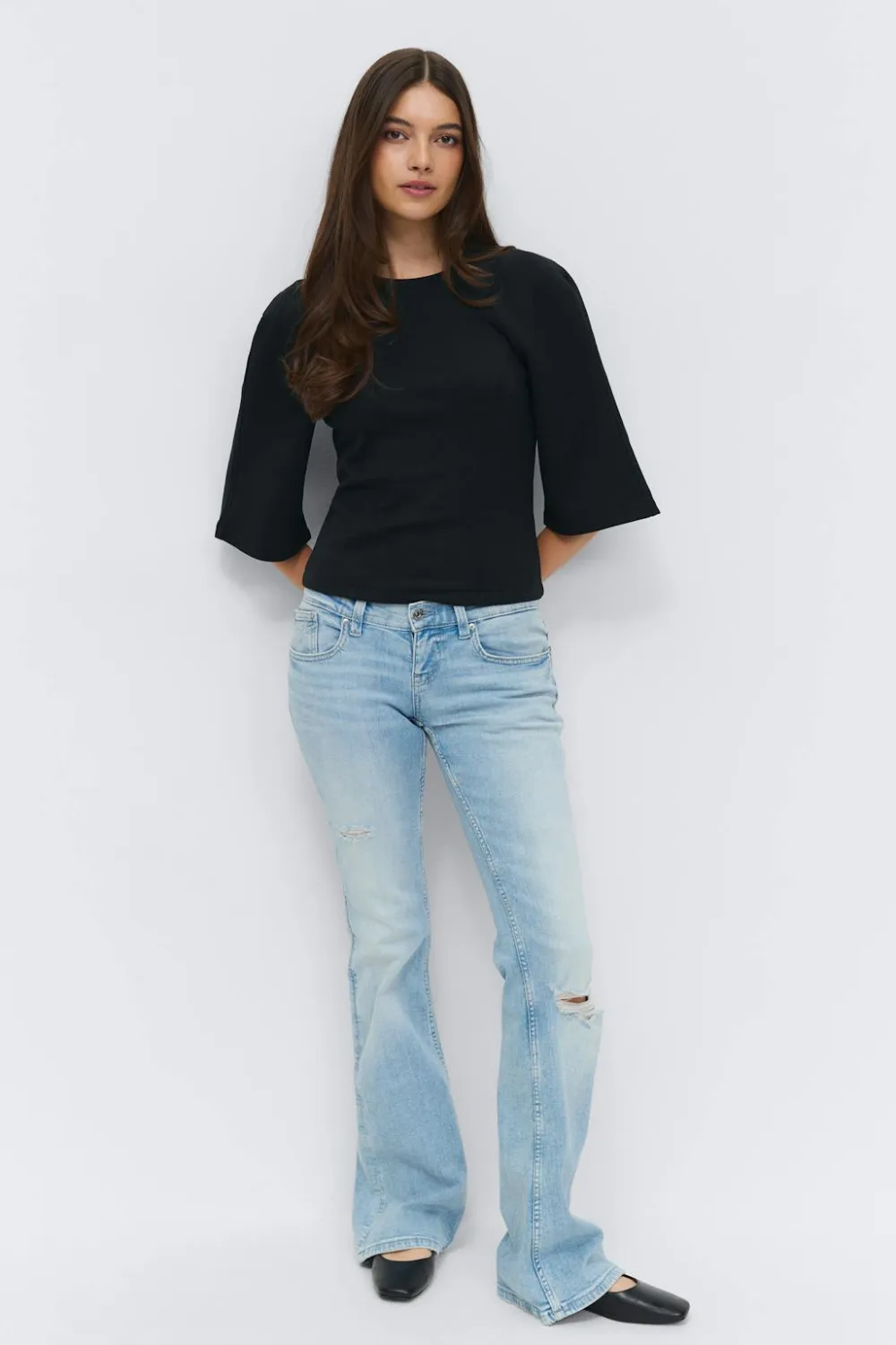 Gina Tricot Fitted top Svart Outlet