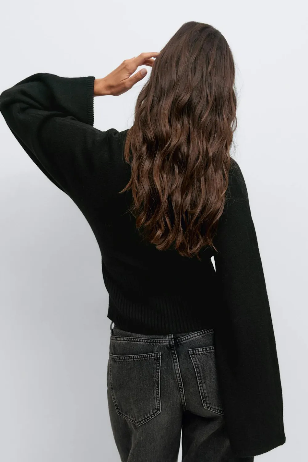 Gina Tricot Fitted wait knitted cardigan Svart Outlet