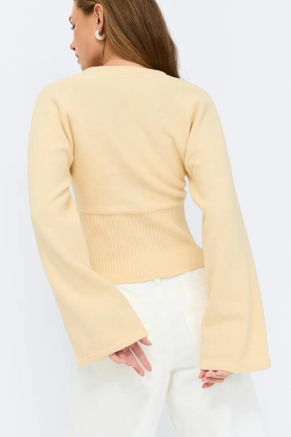 Gina Tricot Fitted wait knitted cardigan Gul Best