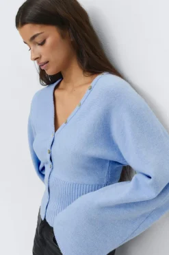 Gina Tricot Fitted wait knitted cardigan Blå Best