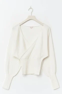 Gina Tricot 14+ fitted wrap weater Hvit Best