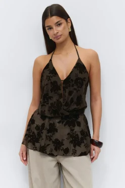 Gina Tricot Fora haterneck top Brun Hot