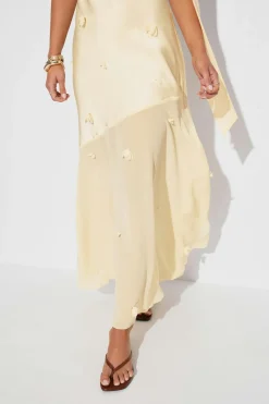 Gina Tricot Floral maxi cowlneck dress Gul Best