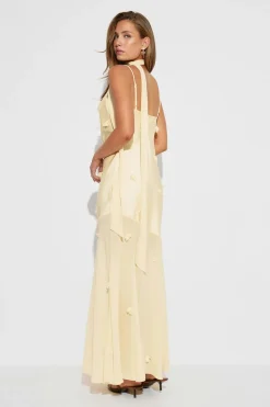 Gina Tricot Floral maxi cowlneck dress Gul Best