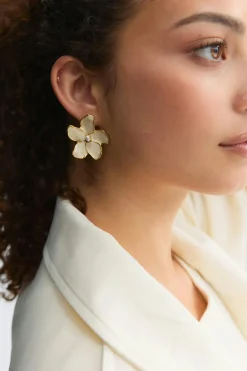Gina Tricot Flower earrings Gull Discount