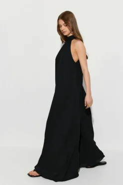 Gina Tricot Flowy maxi dress Svart Discount