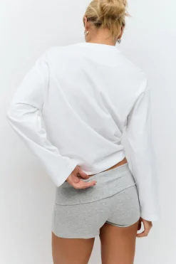 Gina Tricot Foded hotpant Grå Online