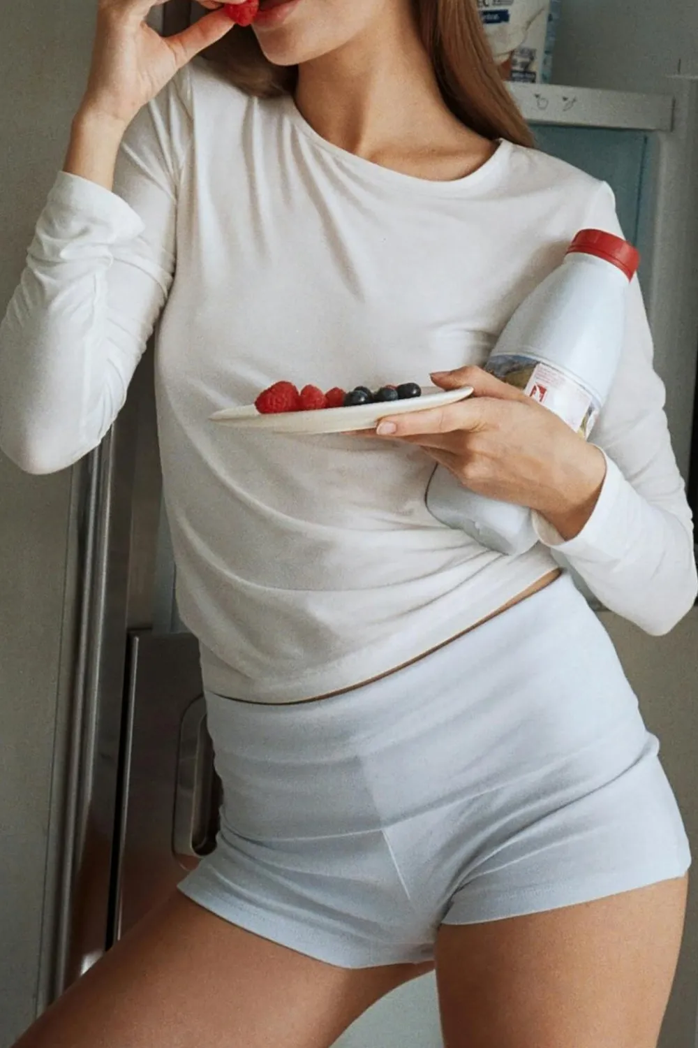 Gina Tricot Foded hotpant Blå New