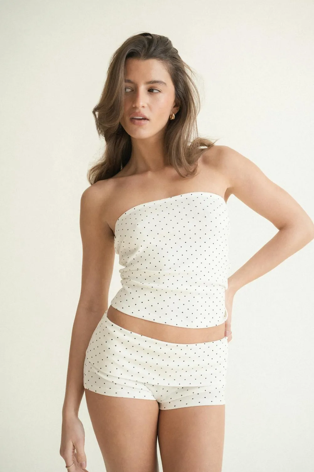 Gina Tricot Foded hotpant Hvit Clearance
