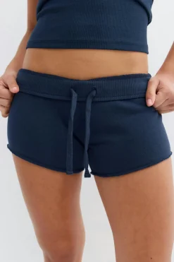Gina Tricot 14+ foded wait hort Blå Outlet