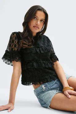 Gina Tricot 14+ fri ace top Svart Sale