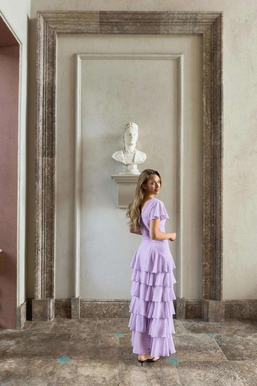 Gina Tricot Frill maxi dress Lilla Online