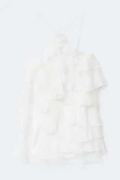 Gina Tricot Frill mini dress Hvit