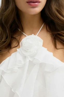 Gina Tricot Frill mini dress Hvit