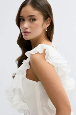 Gina Tricot Frill mini dress Hvit