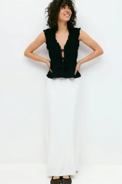 Gina Tricot Fri tie front top Svart New