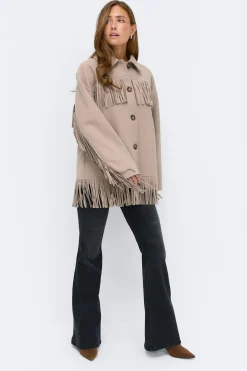 Gina Tricot Fringe jacket Beige Best
