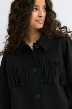 Gina Tricot Fringe jacket Svart Clearance