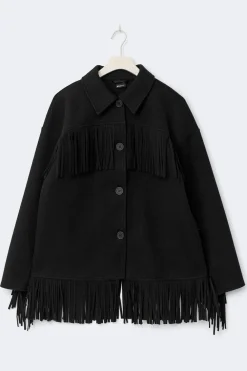 Gina Tricot Fringe jacket Svart Clearance