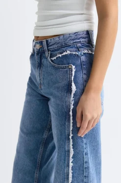 Gina Tricot Fringe seam jeans Blå Hot