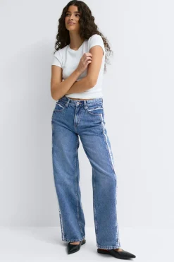 Gina Tricot Fringe seam jeans Blå Hot