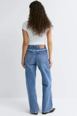 Gina Tricot Fringe seam jeans Blå Hot