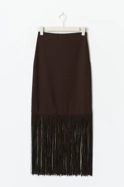 Gina Tricot Fringe kirt Brun Outlet