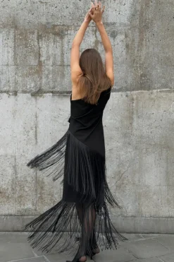 Gina Tricot Fringe kirt Svart New