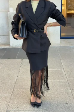 Gina Tricot Fringe kirt Svart New