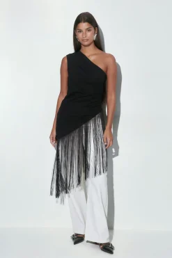 Gina Tricot Fringe top Svart Sale
