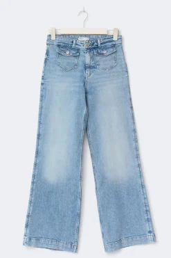 Gina Tricot Front pocket flare jeans Blå Sale