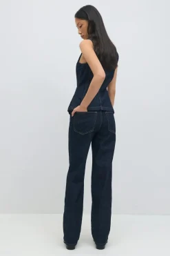 Gina Tricot Front seam jeans Blå Outlet