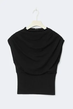 Gina Tricot Funne neck top Svart New