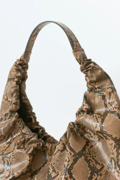 Gina Tricot Gathered tote bag Brun New