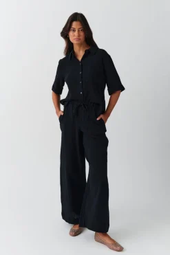 Gina Tricot Gauze trouer Svart Outlet