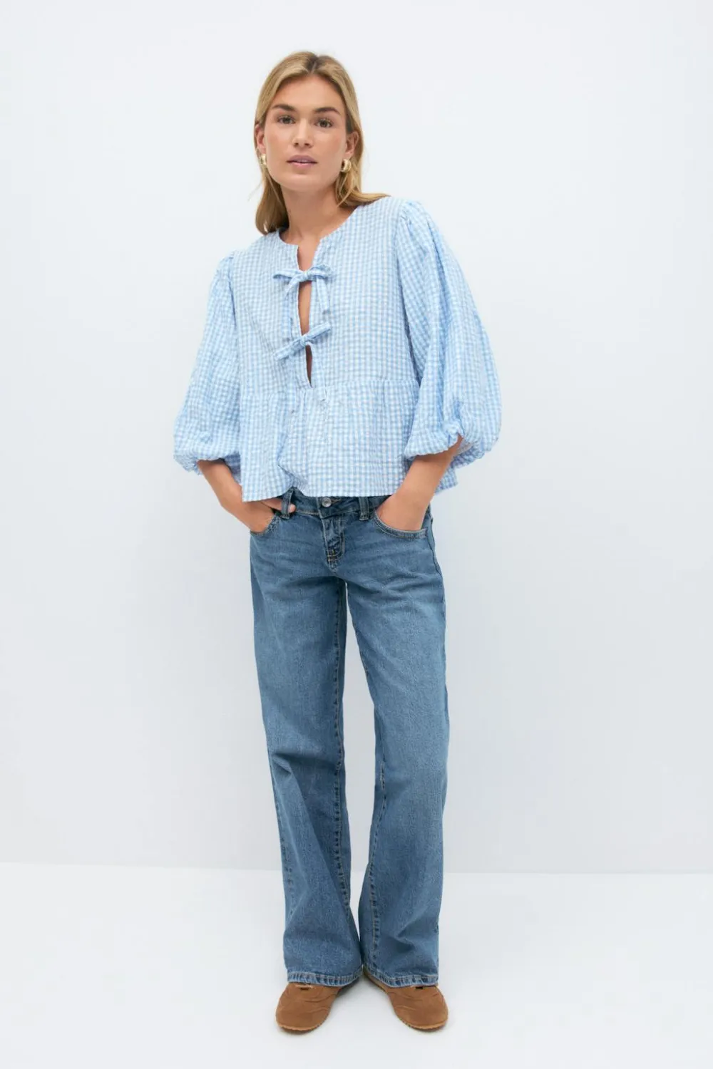 Gina Tricot Gingha boue Blå New