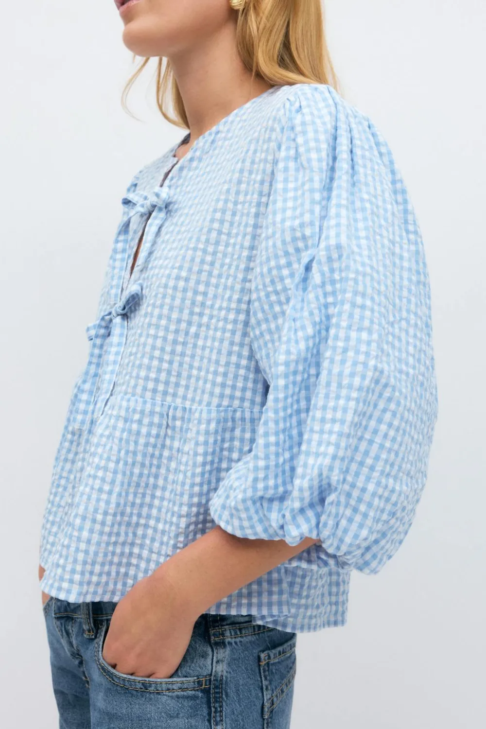 Gina Tricot Gingha boue Blå New