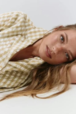 Gina Tricot Gingha eerucker hirt Gul Online