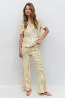 Gina Tricot Gingha eerucker hirt Gul Online