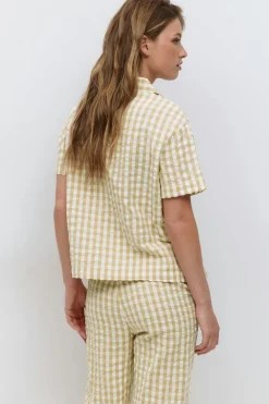 Gina Tricot Gingha eerucker hirt Gul Online
