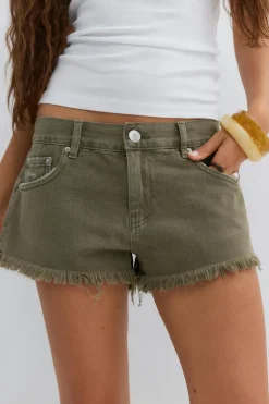 Gina Tricot Glow low denim shorts Grønn Online