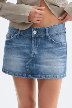 Gina Tricot Glow low mini skirt Blå New