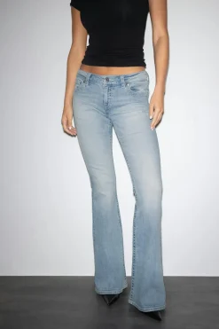 Gina Tricot Glow rise flare jeans Blå Sale