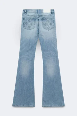 Gina Tricot Glow rise flare jeans Blå Sale