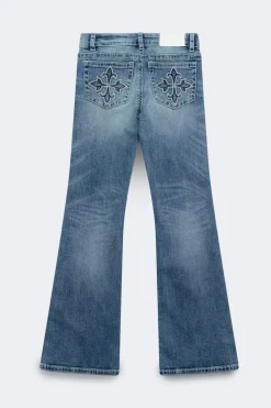 Gina Tricot Glow rise flare jeans Blå Discount