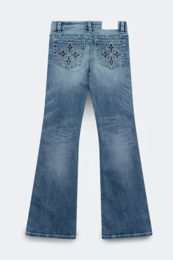 Gina Tricot Glow rise flare petite jeans Blå Best