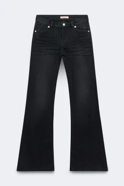 Gina Tricot Glow rise flare petite jeans Svart New
