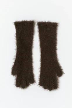 Gina Tricot Hairy gloves Brun Hot