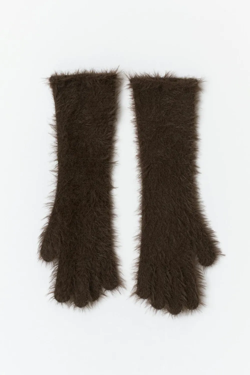 Gina Tricot Hairy gloves Brun Hot